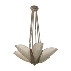 French Art Deco Chandelier by Degué