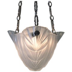 French Art Deco Chandelier by Degue