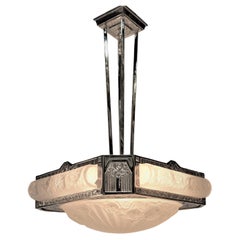 French Art Deco Chandelier by Degue