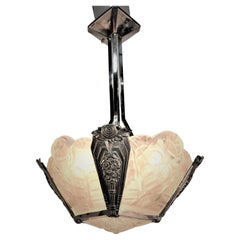 French Art Deco Chandelier by Degué 