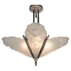 Lampadario Art Deco francese di Degue