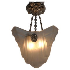 French Art Deco chandelier by Degue