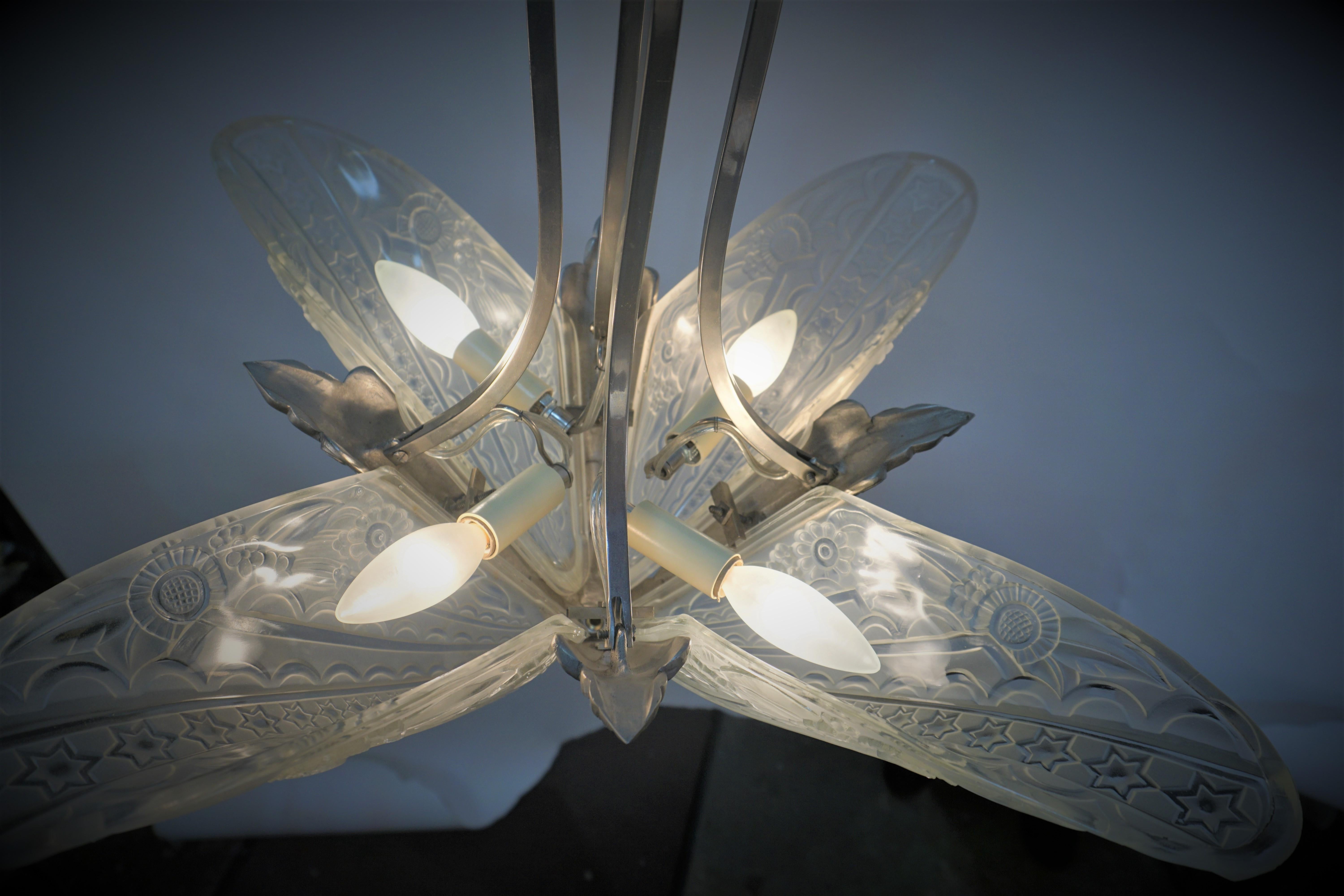 French Art Deco Chandelier by Donna Paris For Sale 1