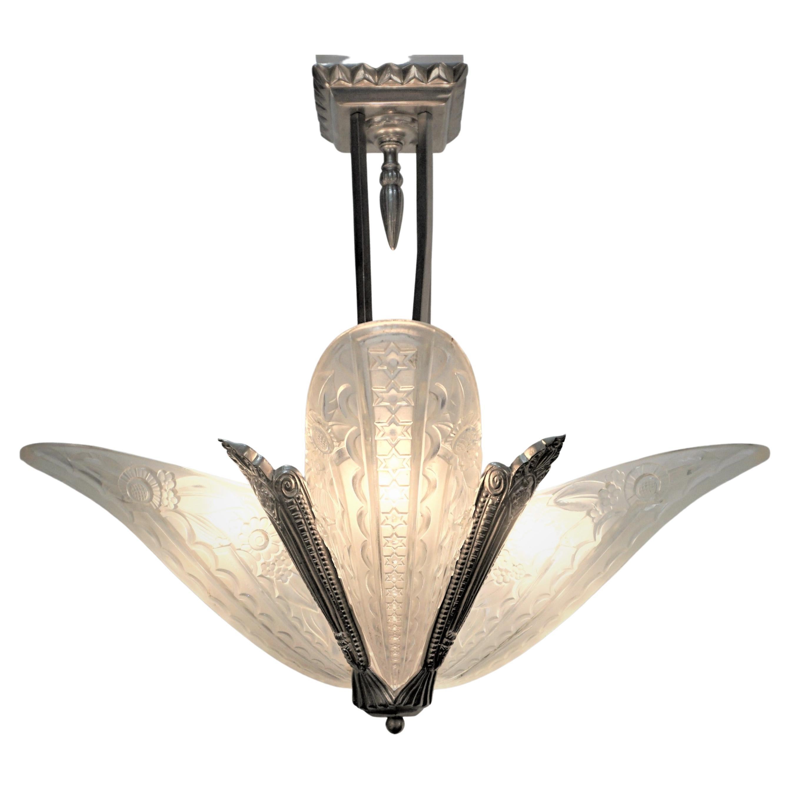 French Art Deco Chandelier by Donna Paris For Sale