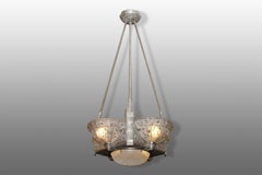 French Art Deco Chandelier by Genet et Michon