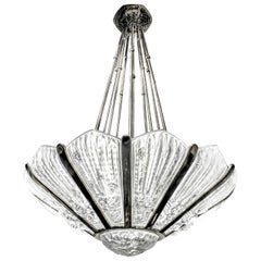 French Art Deco Chandelier by Genet et Michon PAIR AVAILABLE