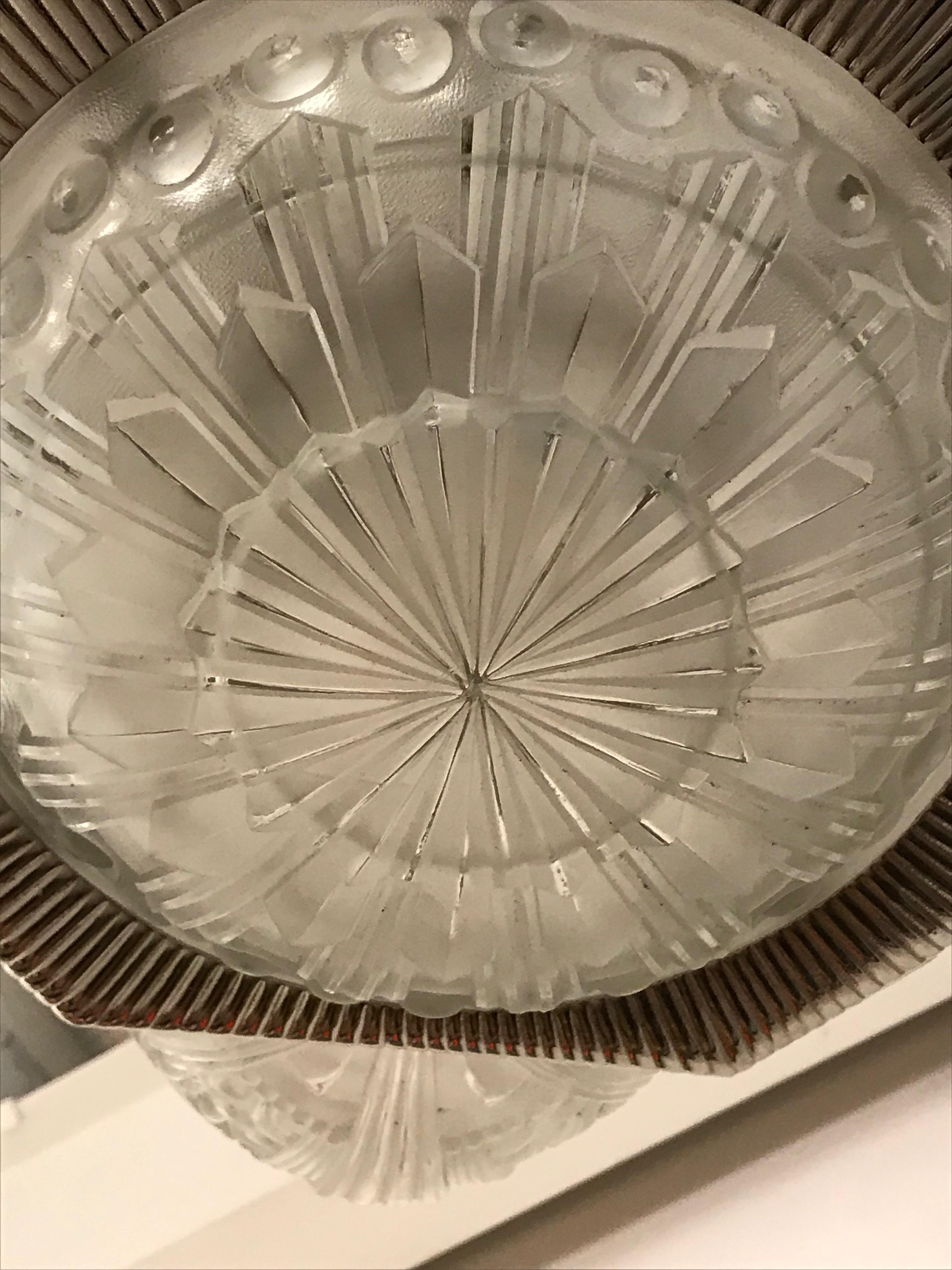 French Art Deco Chandelier by Georges Leleu For Sale 6