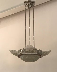 Lustre Art Déco français par Georges Leleu
