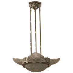 Lampadario Art Deco francese di Georges Leleu