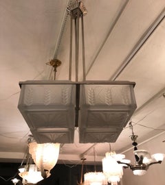 French Art Deco Chandelier by Hettier and Vincent