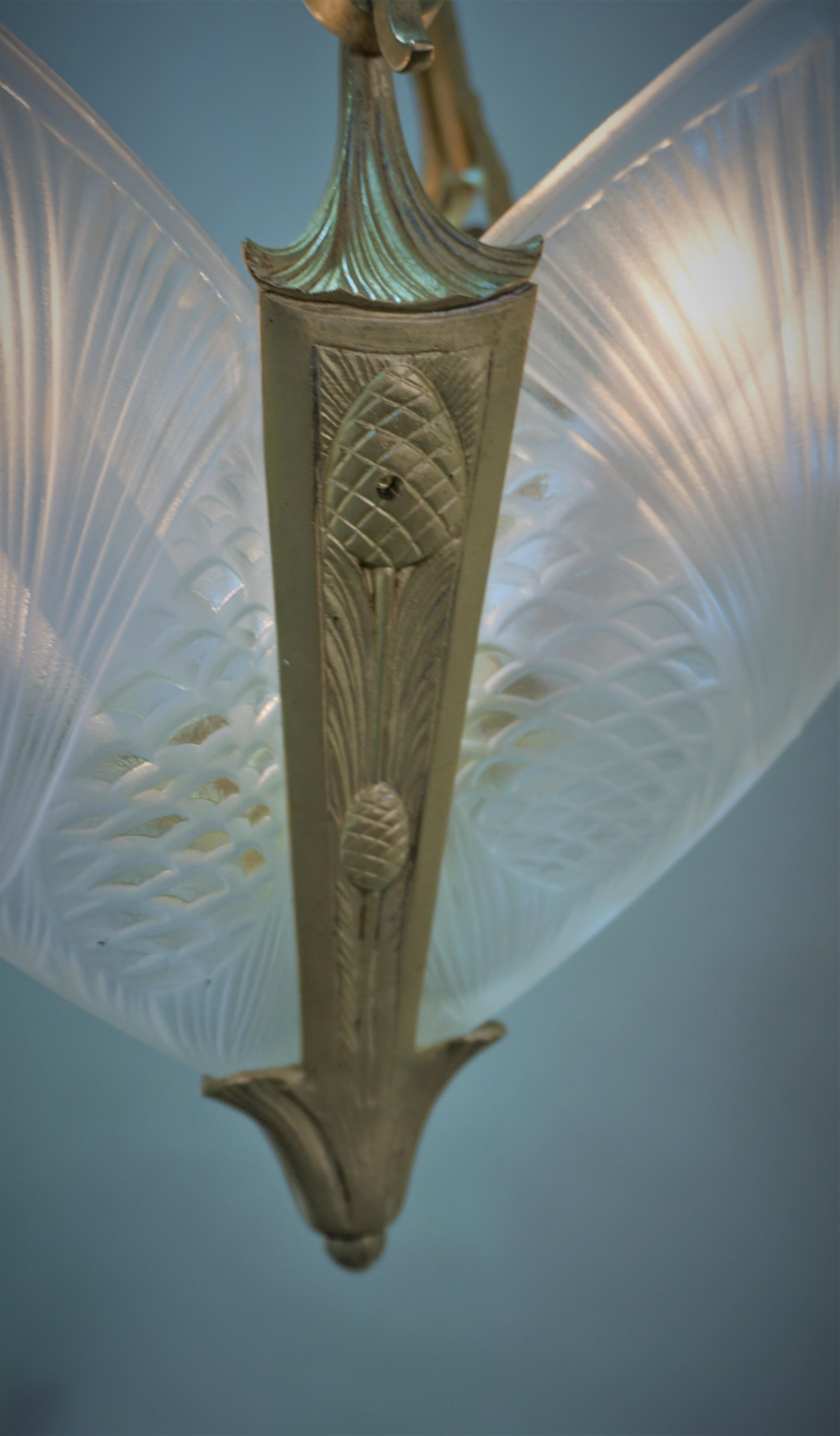 Französischer Art-Déco-Kronleuchter von Jean Noverdy (Art déco)