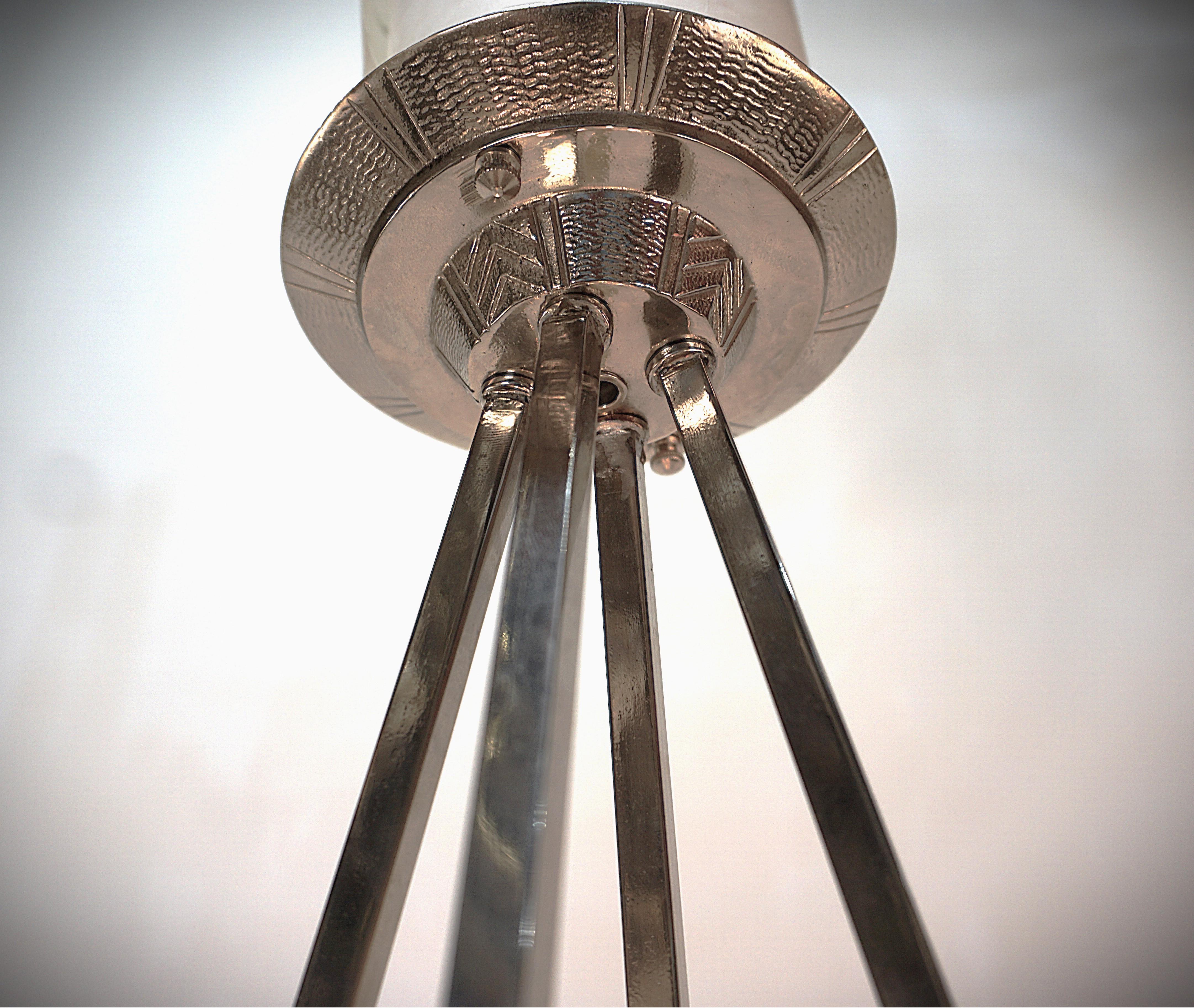 French Art Deco Chandelier by Jean Noverdy 3