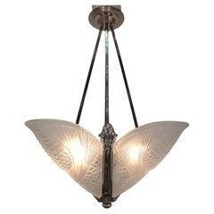 French Art Deco Chandelier by Jean Noverdy