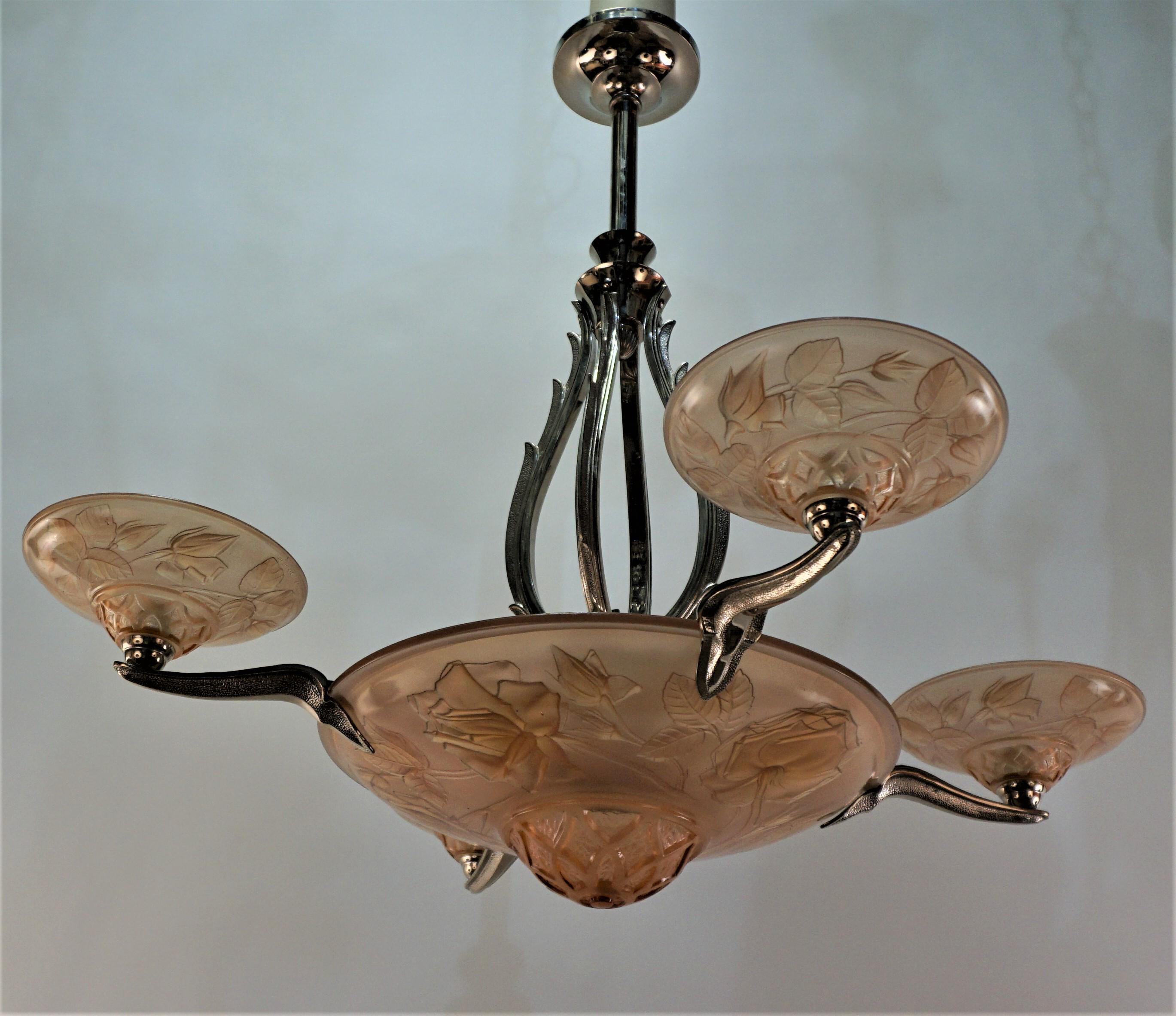 French Art Deco Chandelier by Maurice Model Verden 3