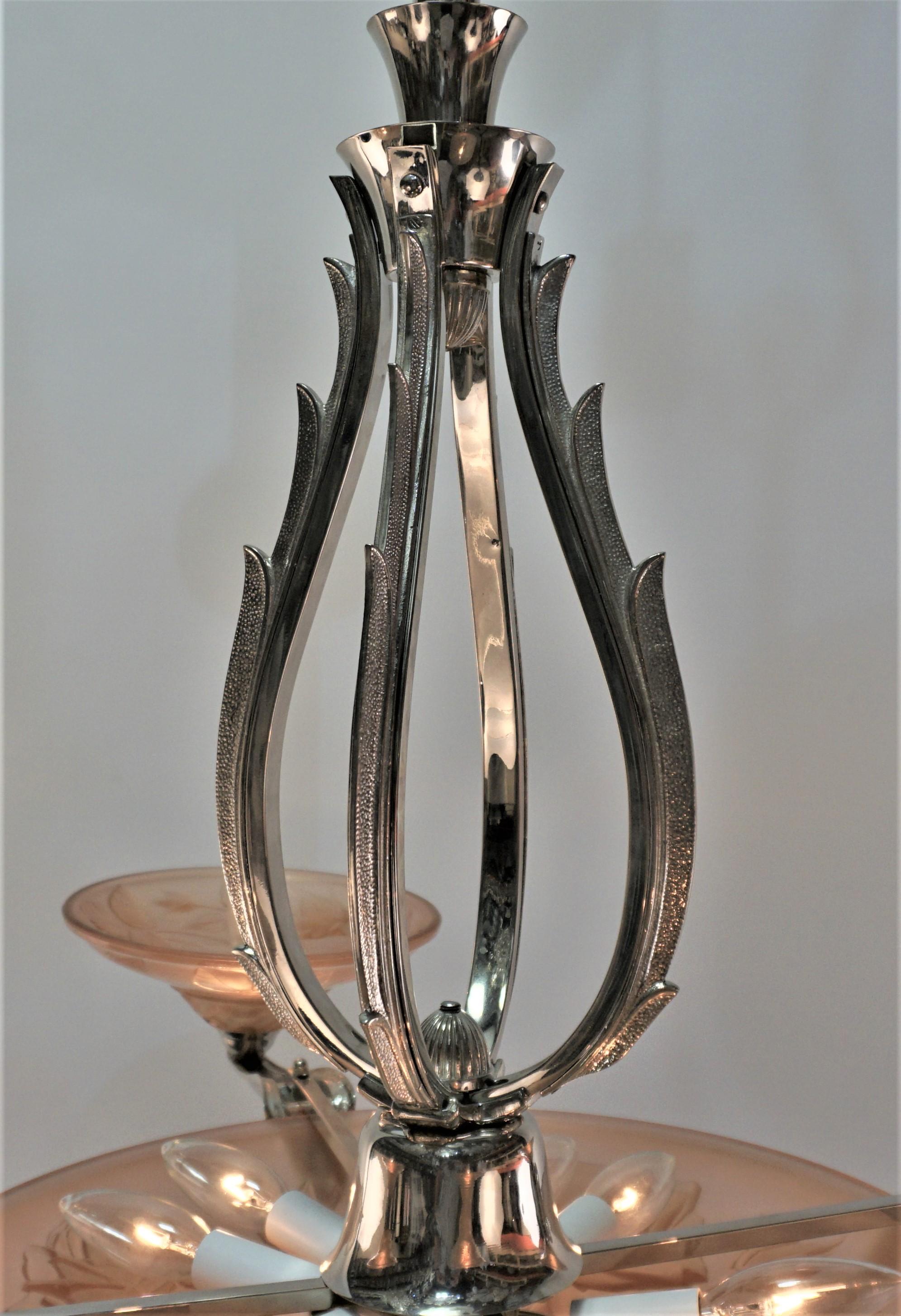 French Art Deco Chandelier by Maurice Model Verden 1