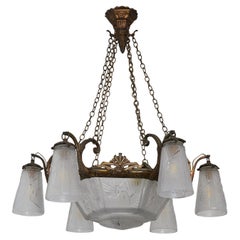 French Art Deco Chandelier by Müller Frères 1920s