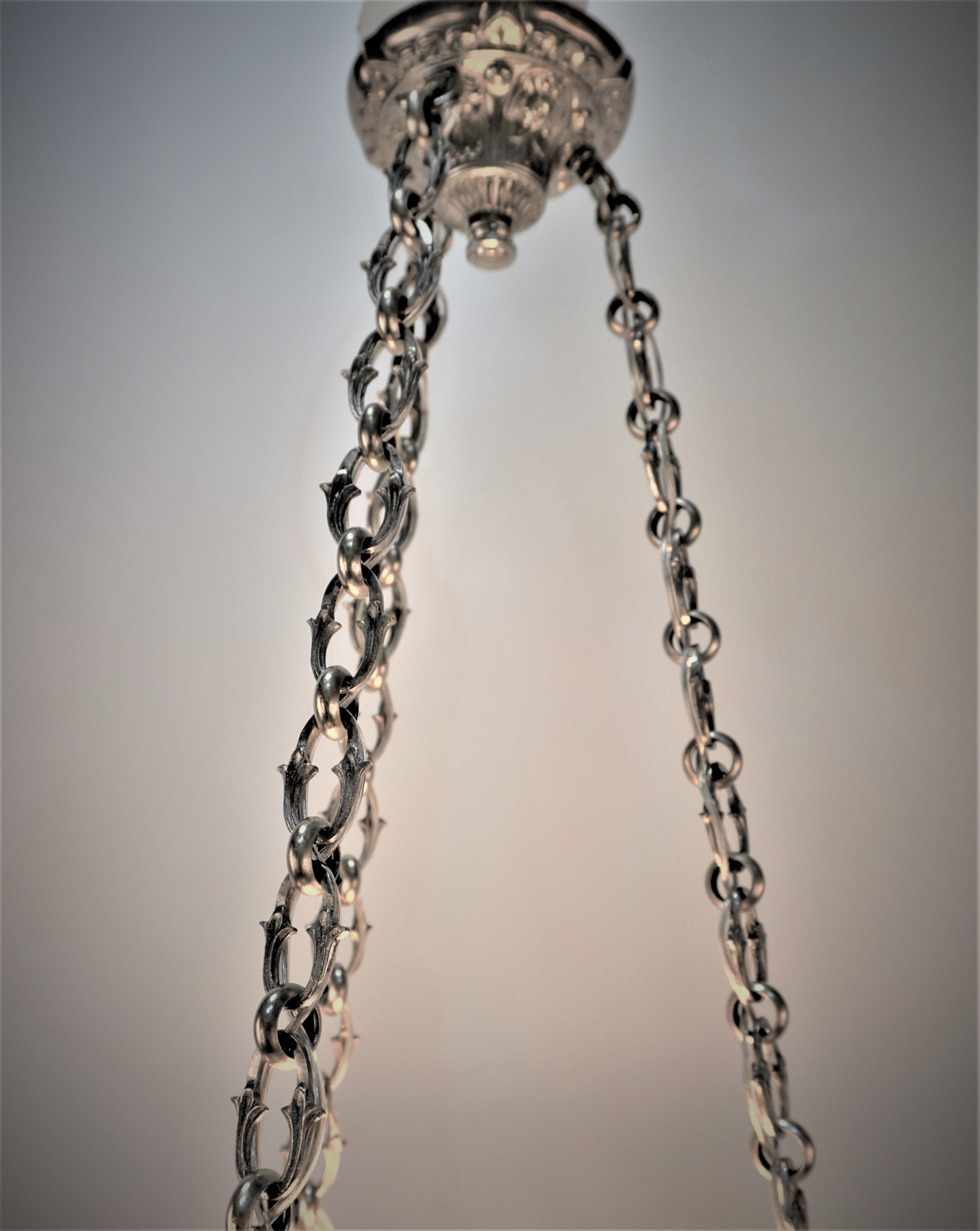 Early 20th Century French Art Deco Chandelier by Muller Freres  For Sale