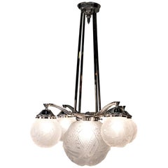 Antique French Art Deco Chandelier by Muller Freres