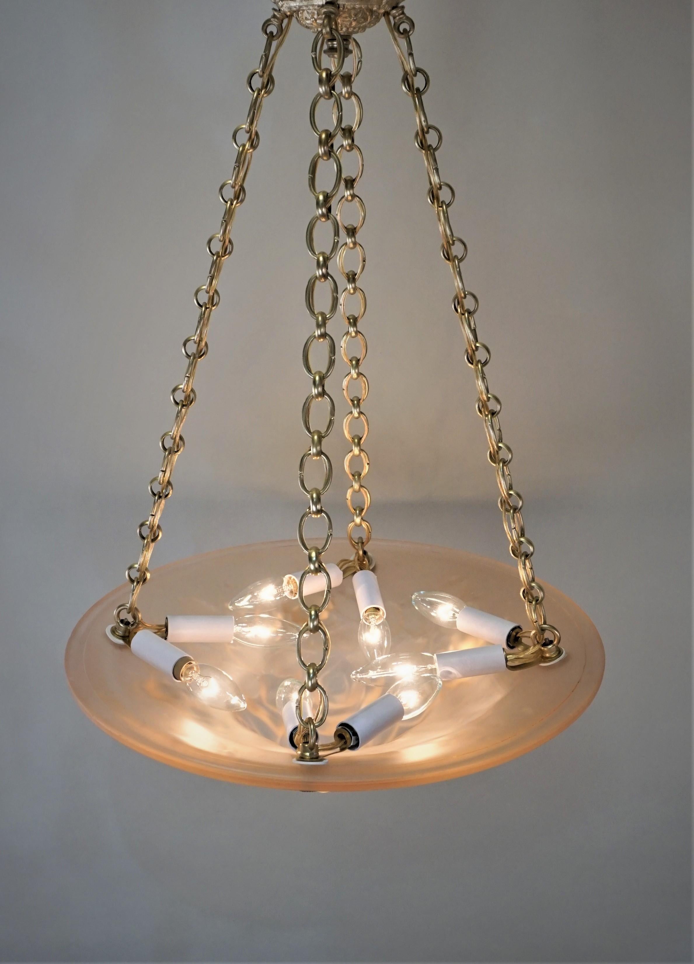 French Art Deco Chandelier by Muller Fres Luneville 2
