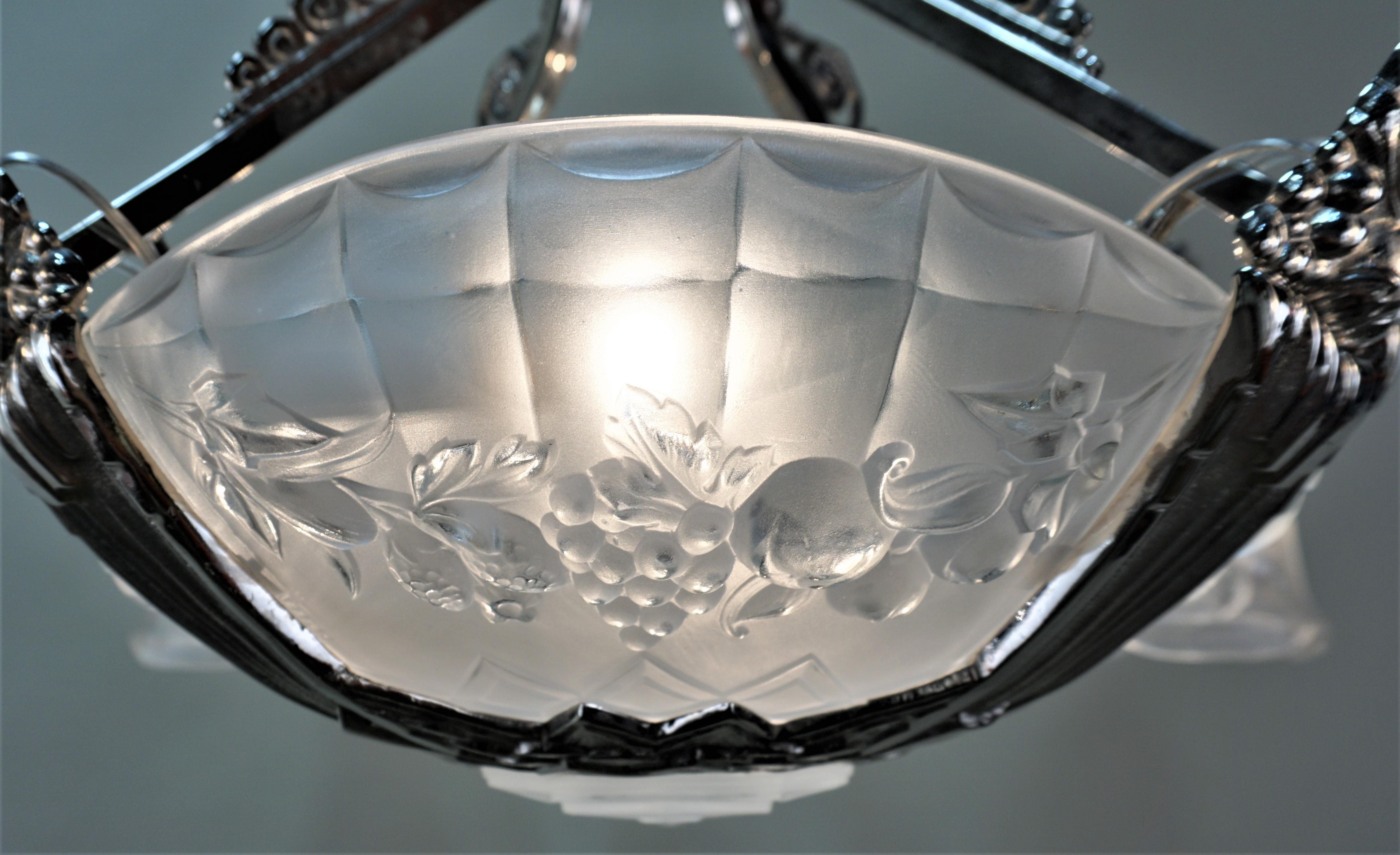 French Art Deco Chandelier by P. Gilles 2 2