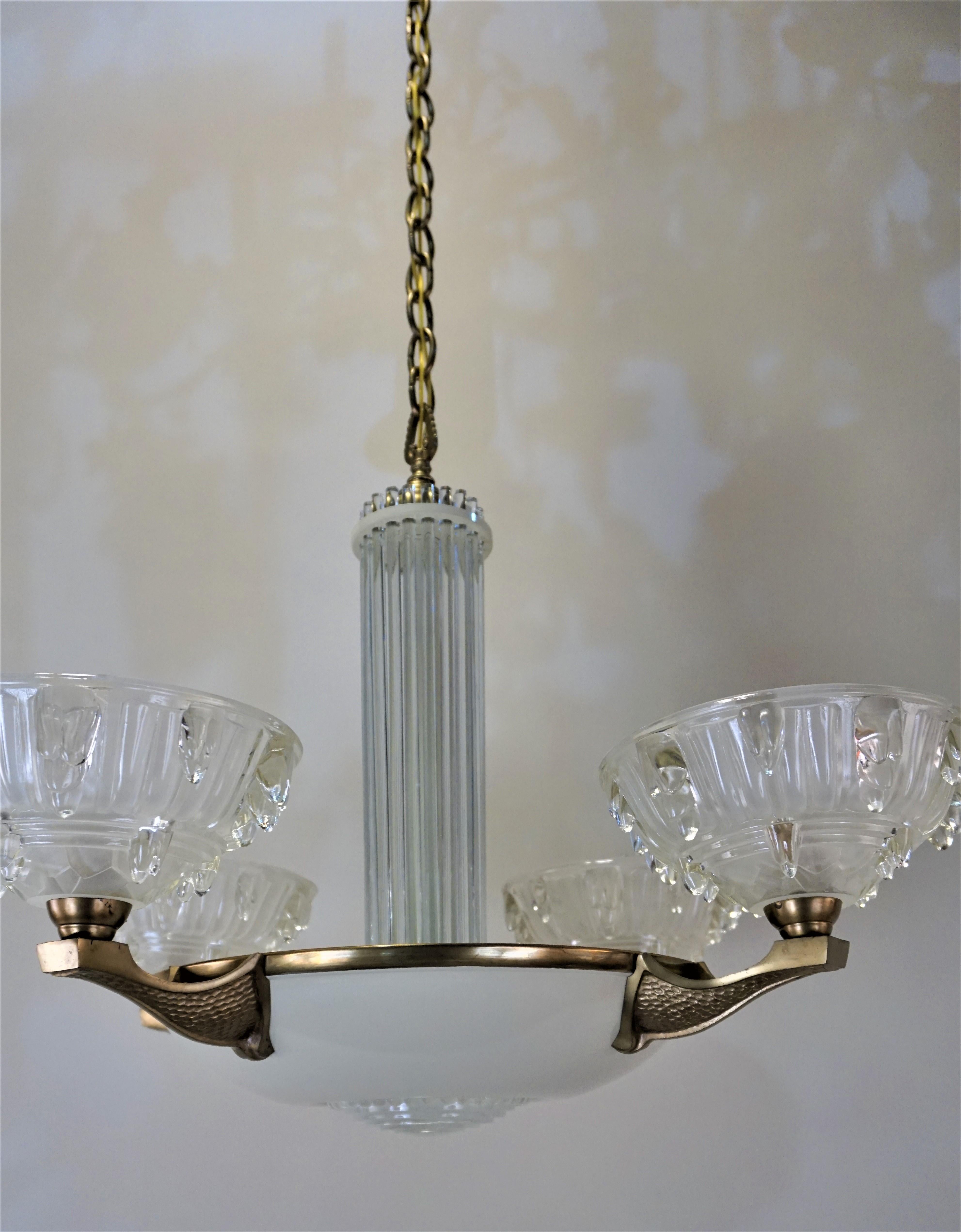 French Art Deco Chandelier by Patitot 5