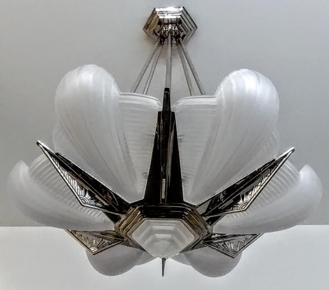  A French Art Deco pendant chandelier by the French artist 