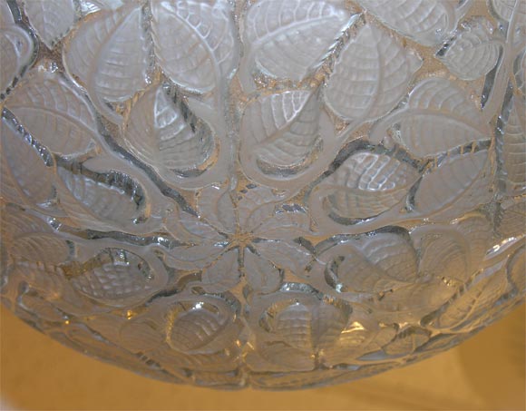 Glass French Art Deco Chandelier by René Lalique For Sale