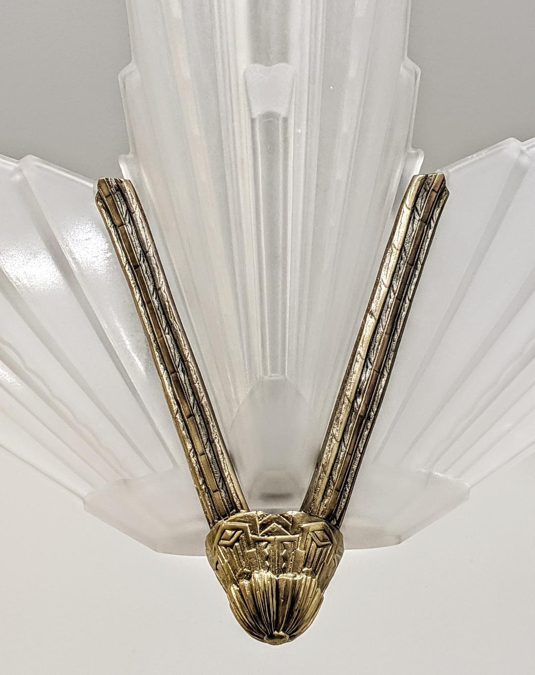 French Art Deco Skyscraper Chandelier by Sabino For Sale 2