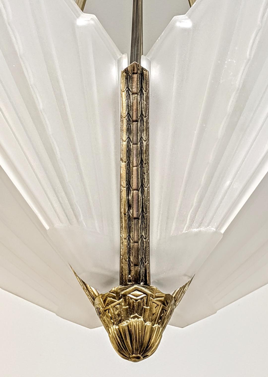 20th Century French Art Deco Skyscraper Chandelier by Sabino For Sale