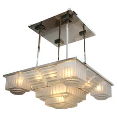 French Art Deco Chandelier by Sabino 
