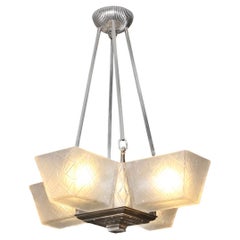 French Art Deco chandelier by Simonet Frères 