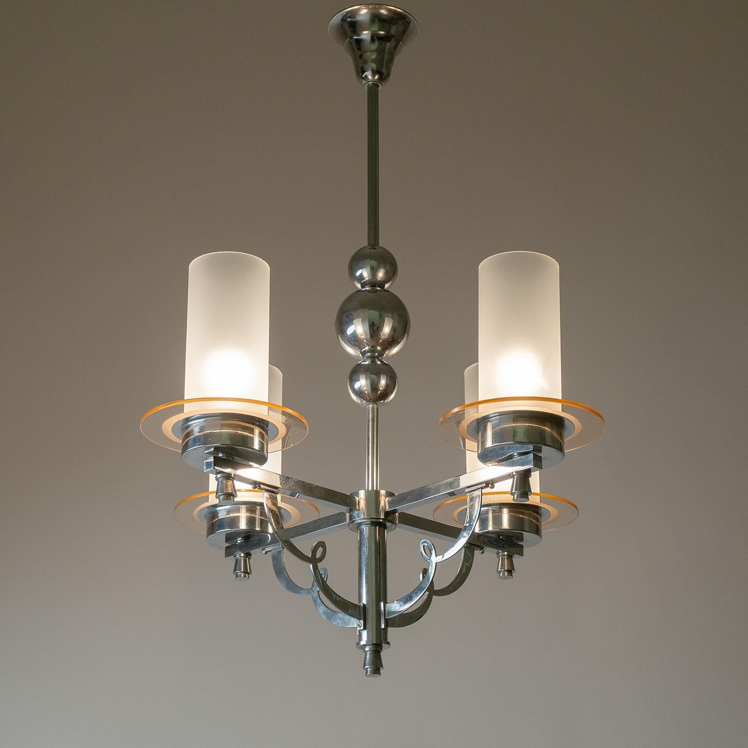 French Art Deco Chandelier, circa 1940 In Good Condition For Sale In Vienna, AT