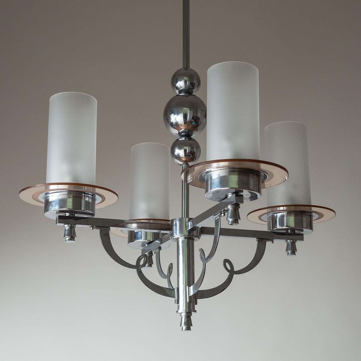 French Art Deco Chandelier, circa 1940 For Sale 2