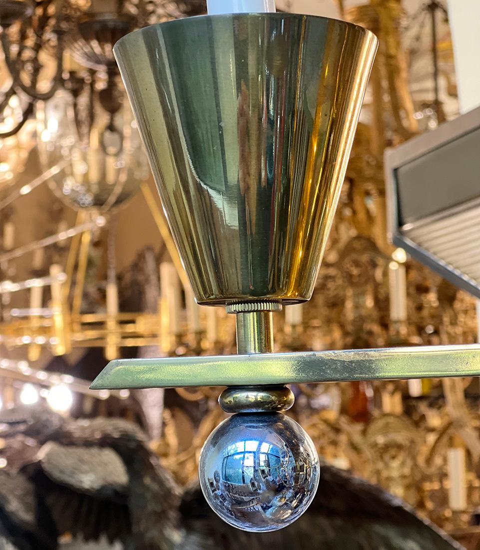 Placcato Lampadario Art Deco francese in vendita