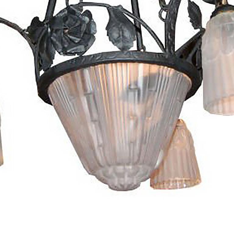 Mid-20th Century French Art Deco Chandelier For Sale
