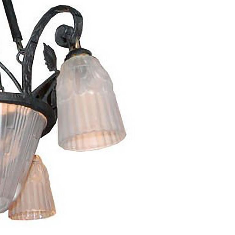 Metà XX secolo Lampadario Art Deco francese in vendita