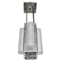 Französischer Art-Déco-Kronleuchter, Laterne von Schneider