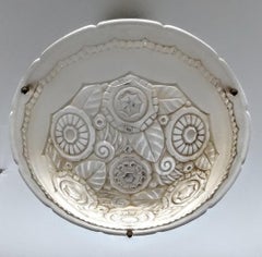French Art Deco Pendant Chandelier Signed by Sabino