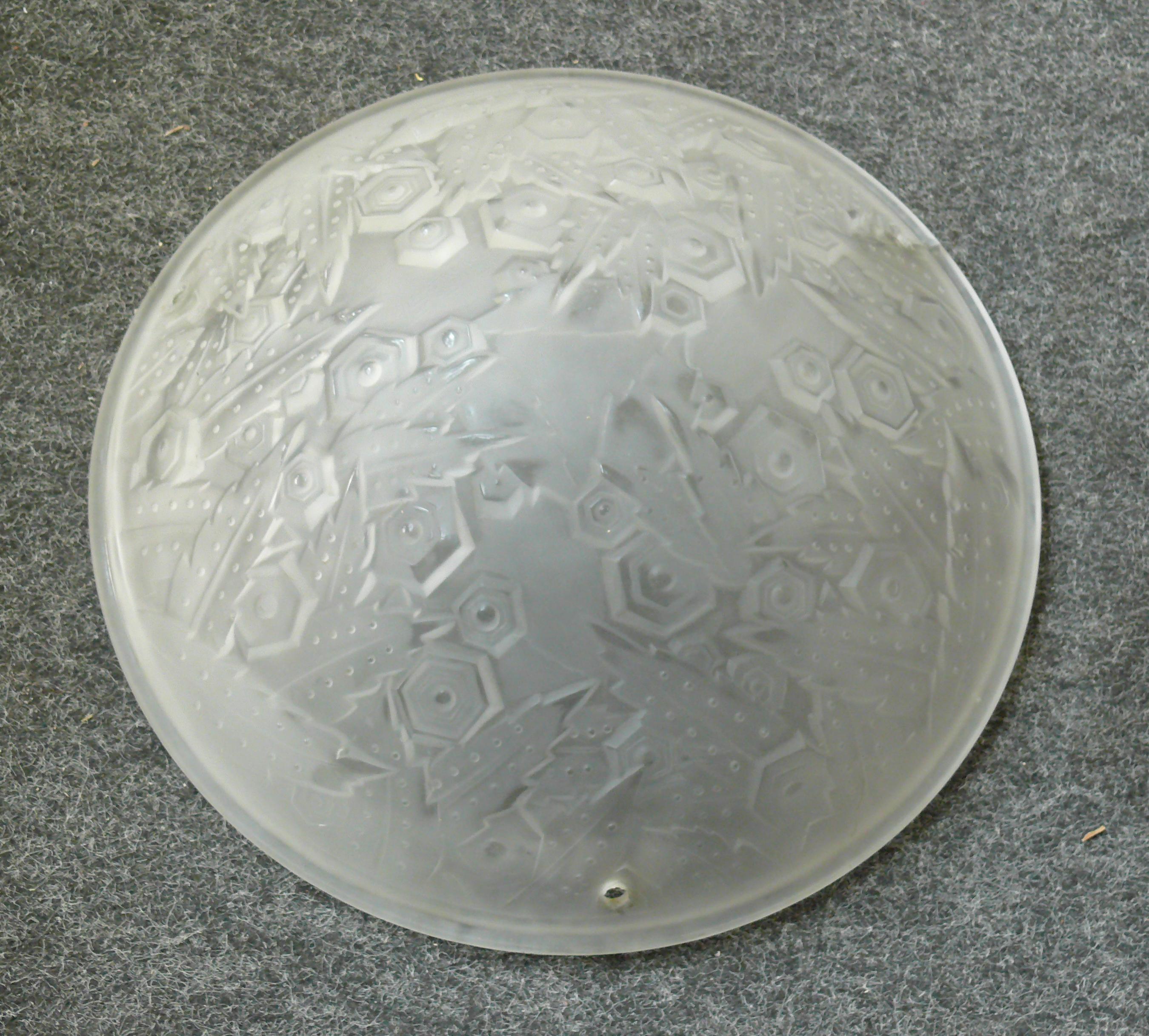 French Art Déco Chandelier, Pendant Light, Muller Frères Luneville, 1920s For Sale 6