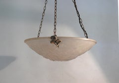 French Art Déco Chandelier, Pendant Light, Muller Frères Luneville, 1920s