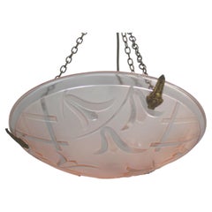 French Art Déco Chandelier, Pendant Light, Degue, France - 1920s
