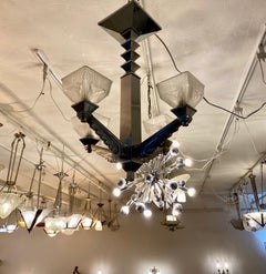 Französischer Art-déco-Kronleuchter, signiert von Charles Schneider