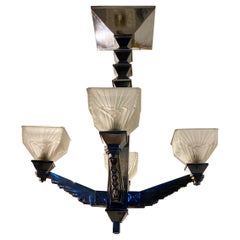 French Art Deco Chandelier Signed by Charles Schneider