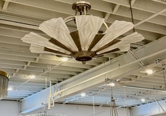 Lampadario Art Deco francese firmato da Degue
