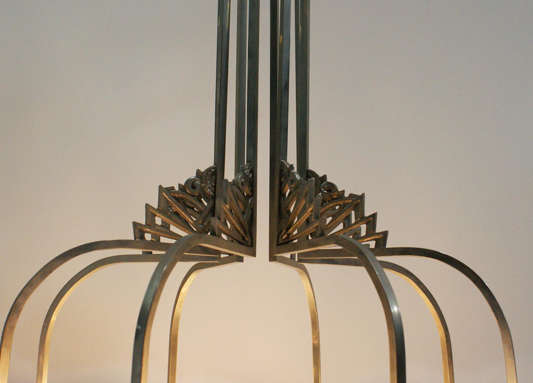 20th Century French Art Deco Chandelier Signed by Degué