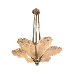 French Art Deco Chandelier Signed by Degué