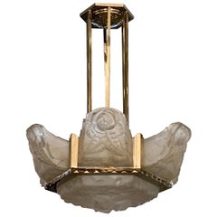 Lustre Art Déco français signé par Degué