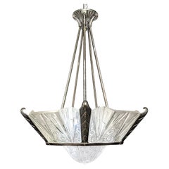 French Art Deco Chandelier Signed by Hettier Vincent