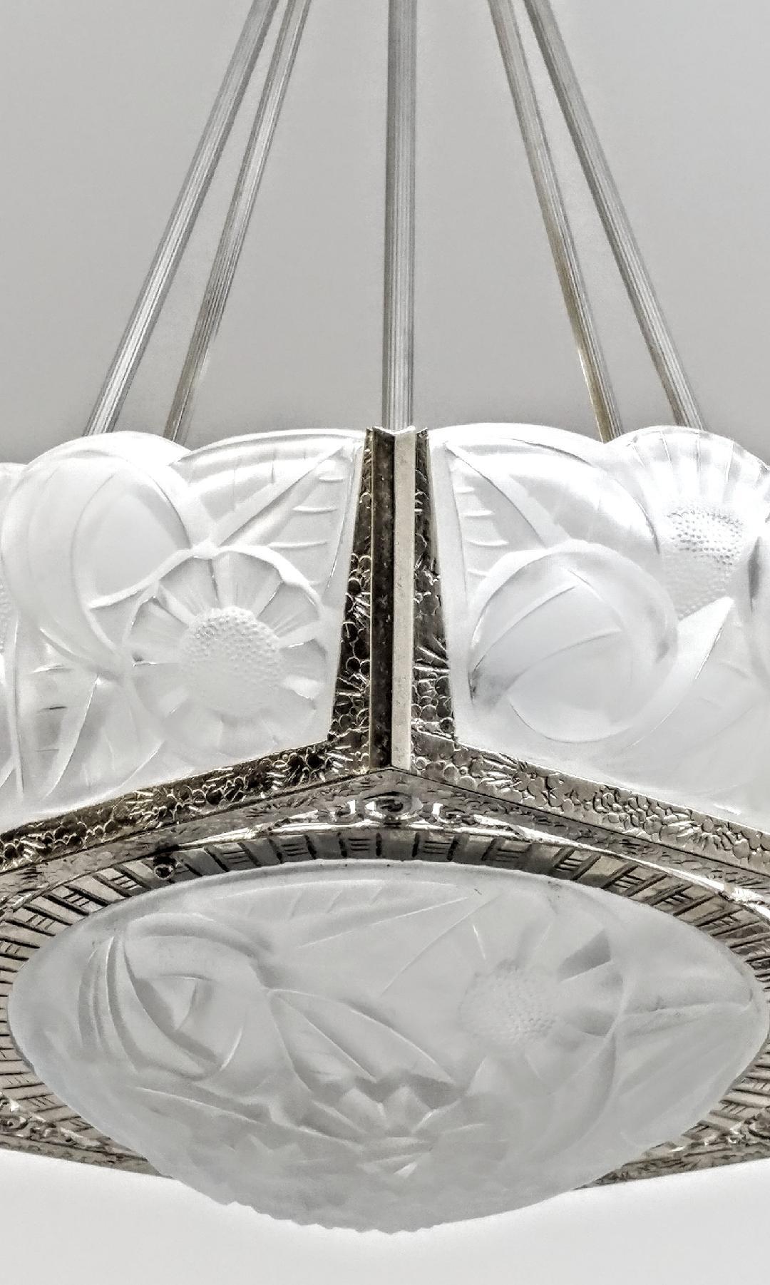 20th Century French Art Deco Chandelier Signed Degué