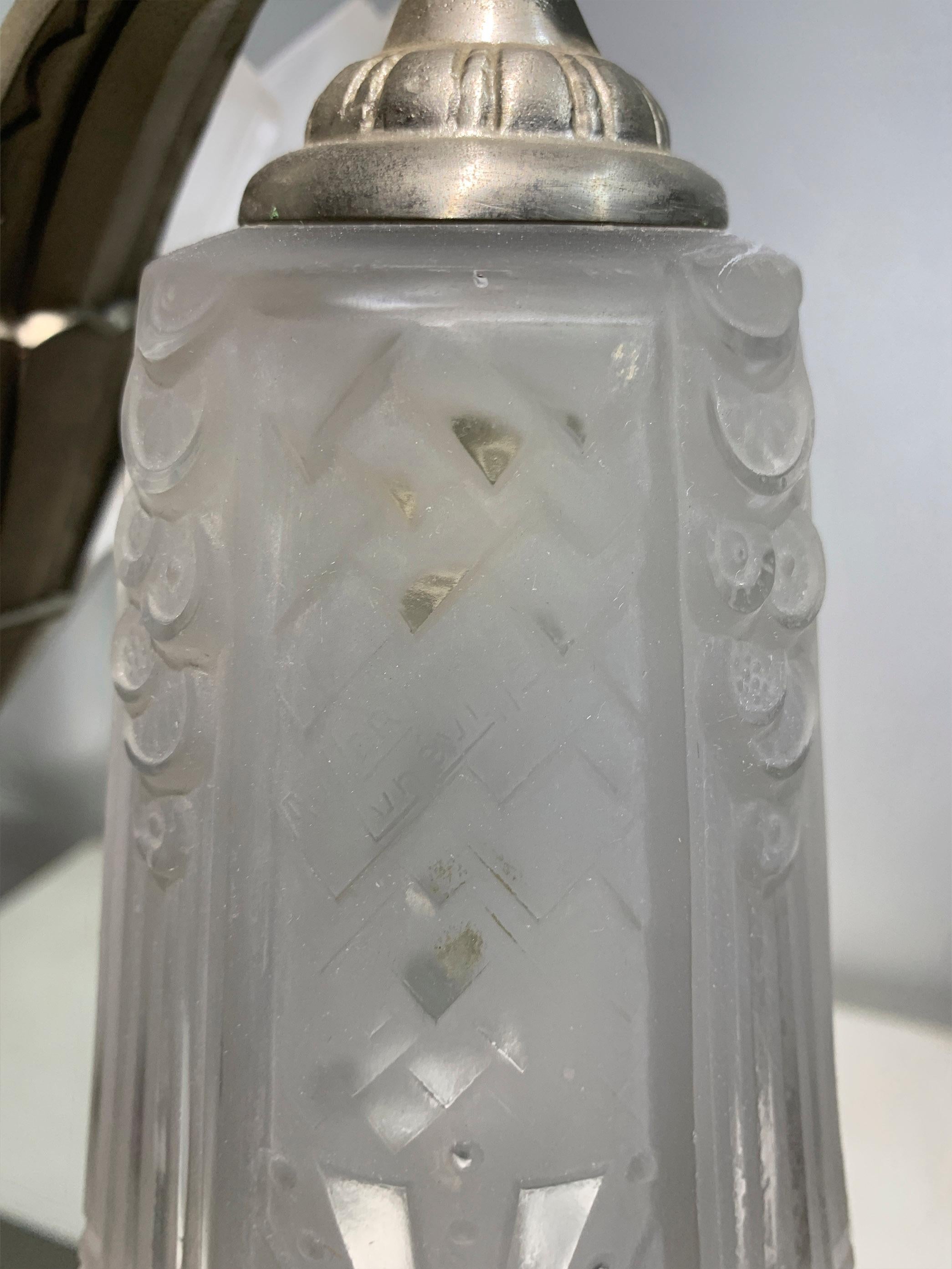 French Art Deco Chandelier Signed 
